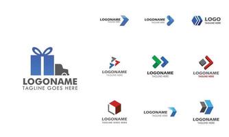 Logistic logo design concept, set of 10 vector