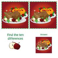 Visual Game for children. Task - find 10 differences vector