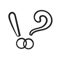 hand drawn Exclamations and Question Marks. Questions and receive Answers icon illustration doodle vector