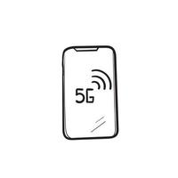 hand drawn doodle 5g con illustration doodle vector