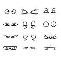 hand drawn various character eyes illustration vector