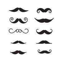 hand drawn mustache icon illustration doodle style vector