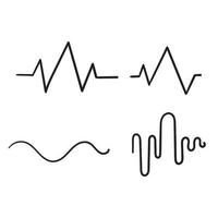 hand drawn doodle sound wave icon illustration vector isolated background