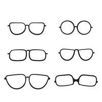 hand drawn doodle glasses icon with line art style cartoon vector