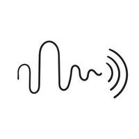 Dibujado a mano doodle icono de onda de sonido ilustración vectorial fondo aislado