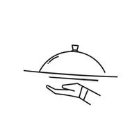 vector de ilustración de icono de servicio de catering doodle dibujado a mano