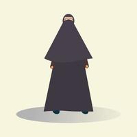 Vector of a girl standing. girl standing. Muslim girl