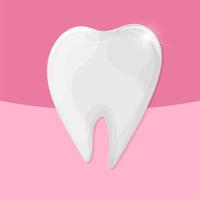 Vector healthy shiny tooth on pink background - medical illustration