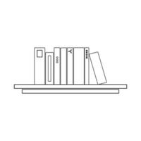 sketch of a row of books lined up on a bookshelf for coloring books vector