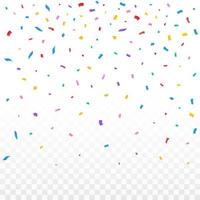 Confetti vector for festival background. Multicolor confetti and falling background. Multicolor confetti on transparent background. Event and party Celebration. Carnival element.