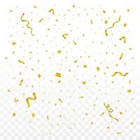 Confetti vector illustration for festival background. Simple tin foil confetti falling background. Simple red, green, golden, blue confetti on transparent background. Celebration event and party.