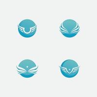 plantilla de icono de logotipo de vector de ala de halcón