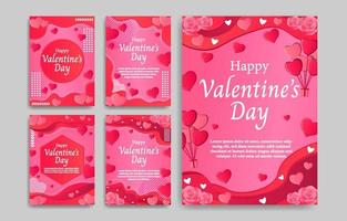 conjunto de tarjetas de san valentin vector