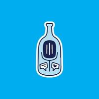 Microphone in bottle illustration. Vector graphics for merch prints and other uses.