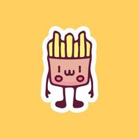 French fries mascot illustration. Vector graphics for t-shirt prints and other uses.