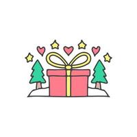 Ilustración de cajas de regalo de Navidad. gráficos vectoriales para estampados de camisetas y otros usos. vector