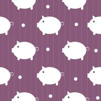 Seamless pattern, cute piggy art background design for fabric and decor vector