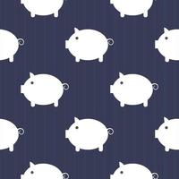 Seamless pattern, cute piggy art background design for fabric and decor vector