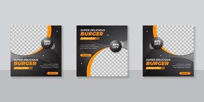 Food social media promotion banner post design vector