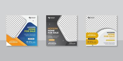 Real estate social media banner template vector