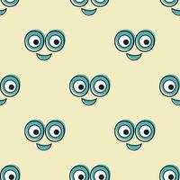 Smile vector pattern background. Texture doodle art. Funny simple illustration