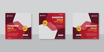 Minimalist promotion square web banner for social media fashion sale vector