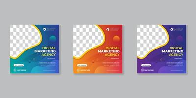Digital business marketing social media post template. vector