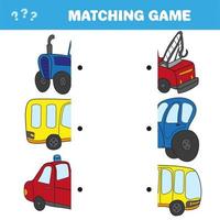 Cartoon Illustration of Preschool Education Activity with Matching Halves Game vector