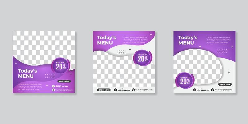 Food menu banner social media post