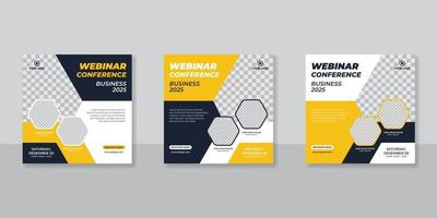 Business conference social media post template. vector