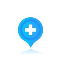 Hospital location marker vector