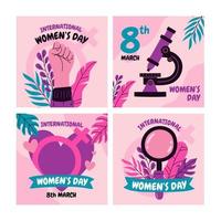 conjunto de tarjetas del día internacional de la mujer vector