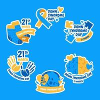 Set of Down Syndrome Stickers vector