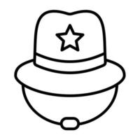 Cowboy Hat Line Icon vector