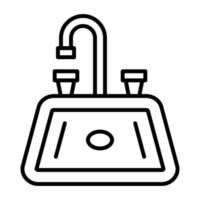 Sink Line Icon vector