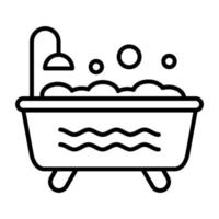 Bathtub Line Icon vector