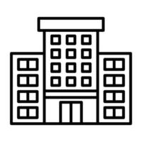 icono de línea de edificio de oficinas vector