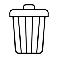 Dustbin Line Icon vector