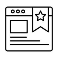 Website Bookmark Line Icon vector