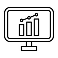 icono de línea de mercado de valores en línea vector