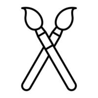 Paint Brushes Line Icon vector
