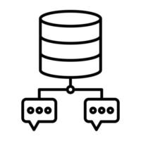 Database Chat Line Icon vector