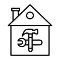 Home Repair Line Icon vector