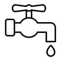 Water Tap Line Icon vector