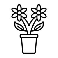 Flower Pot Line Icon vector