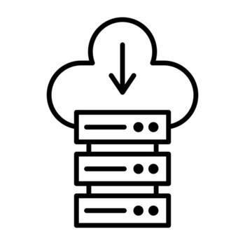 Cloud Database Line Icon vector