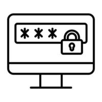 Password Line Icon vector