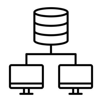 Database Network Line Icon vector