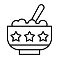 Cereal Bowl Line Icon vector