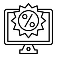 Online Discount Line Icon vector